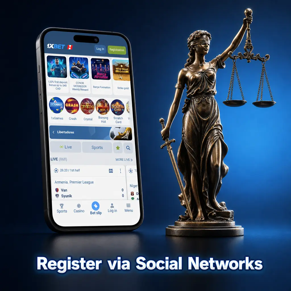 1xbet social network registration options including Google and Facebook account linking for quick sign-up