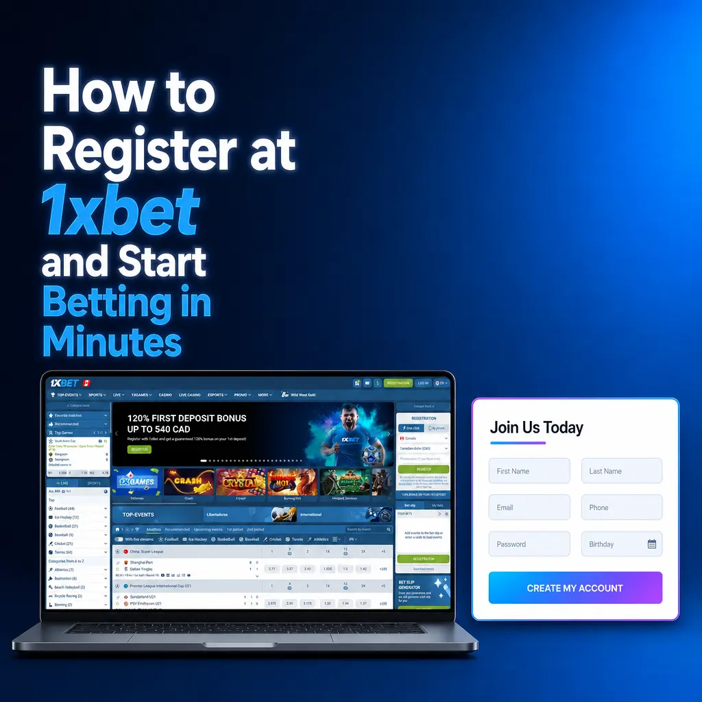 4-step guide to registering at 1xbet, depositing in CAD, and placing your first bet in minutes
