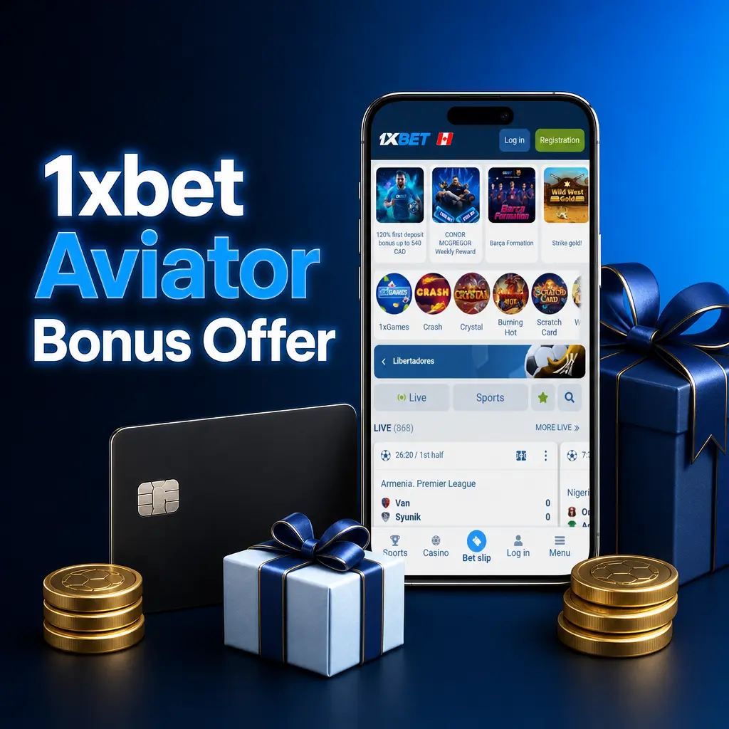 1xBet Aviator bonus: 200% up to 3,000 CAD plus 150 free spins for new players on their first casino deposit of 10 CAD minimum.