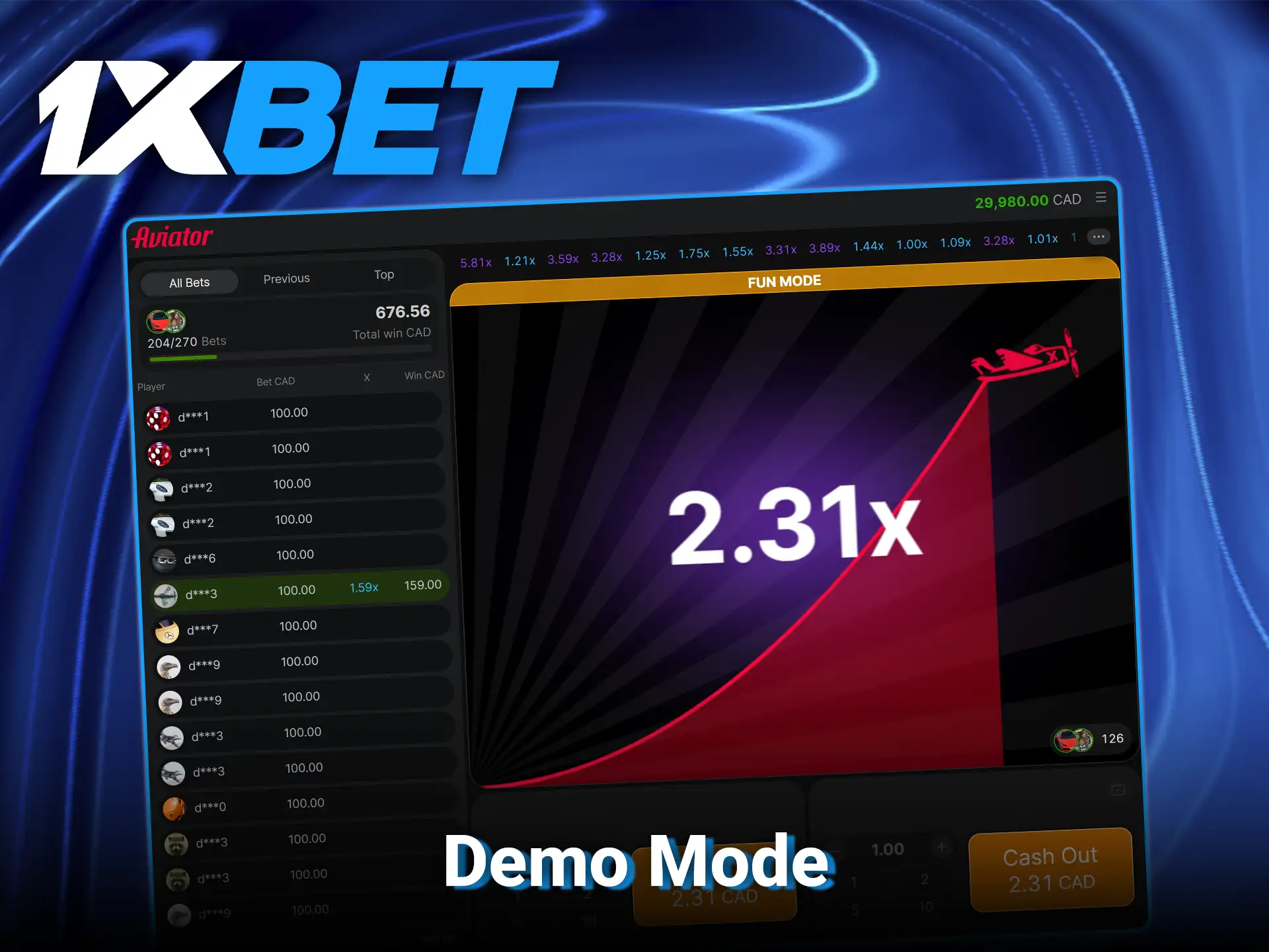 Practice strategies without real risk by using the aviator demo mode at 1xBet Canada.