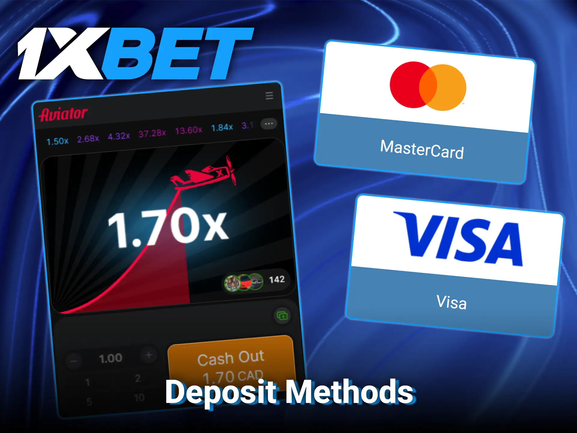 Fund your gaming balance securely with supported aviator deposit methods at 1xBet.
