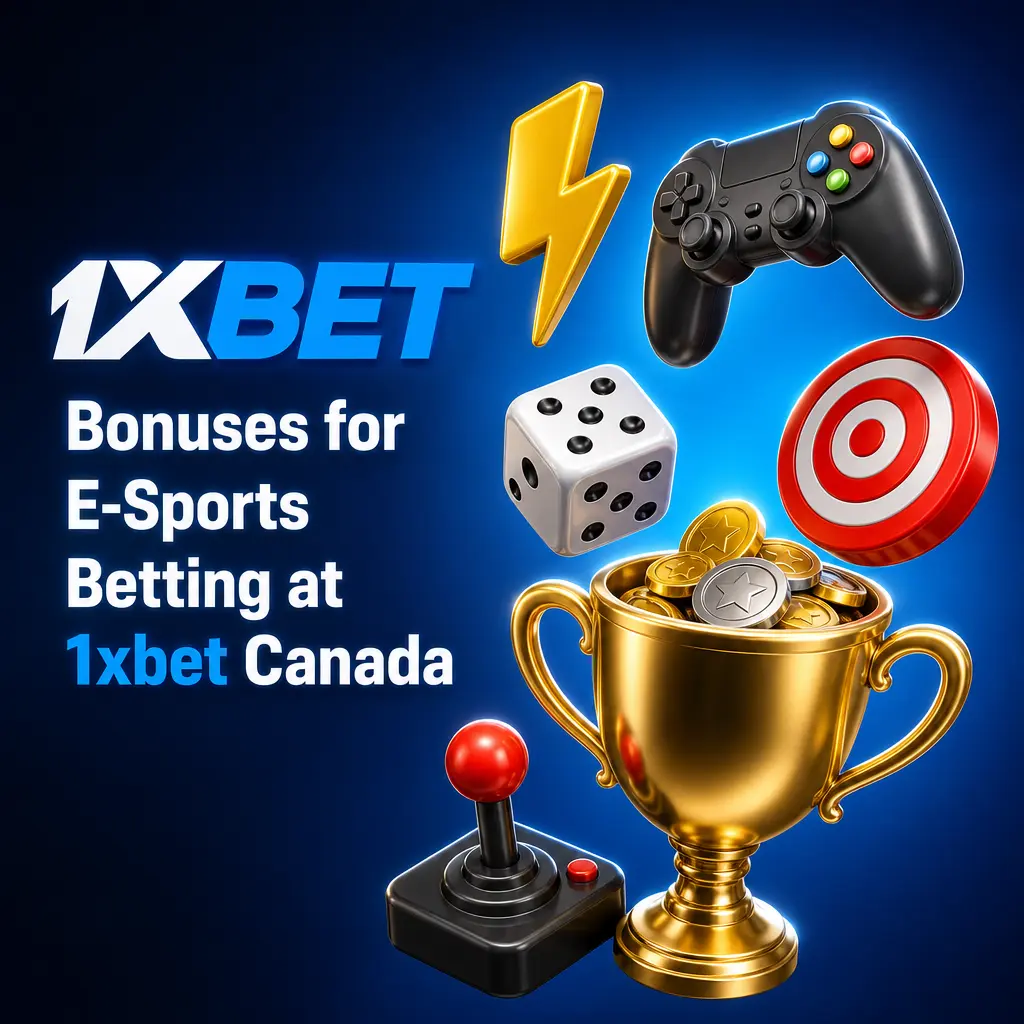 1xbet Canada welcome bonus for esports betting: 120% deposit match up to 540 CAD, plus casino offer up to 3,000 CAD and free spins.