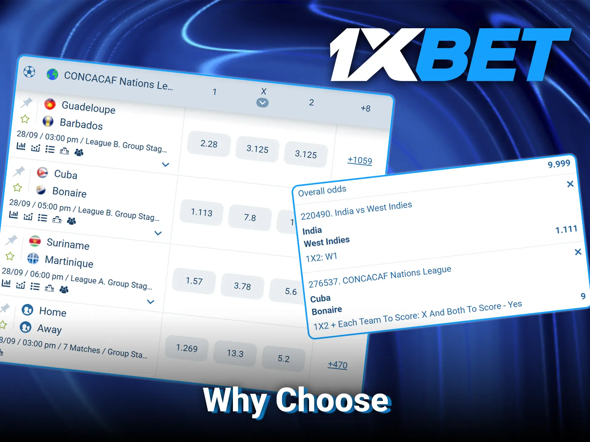 Discover great odds on cricket at 1xBet.
