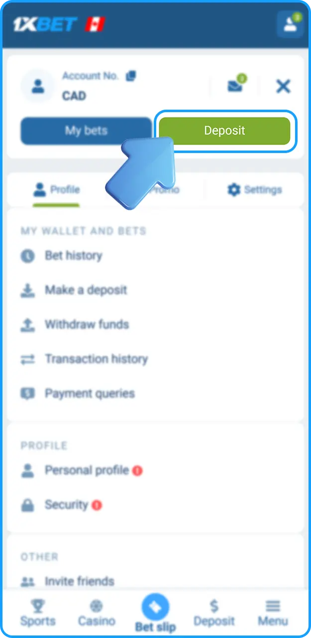 Find out how to make your first deposit on 1xBet.