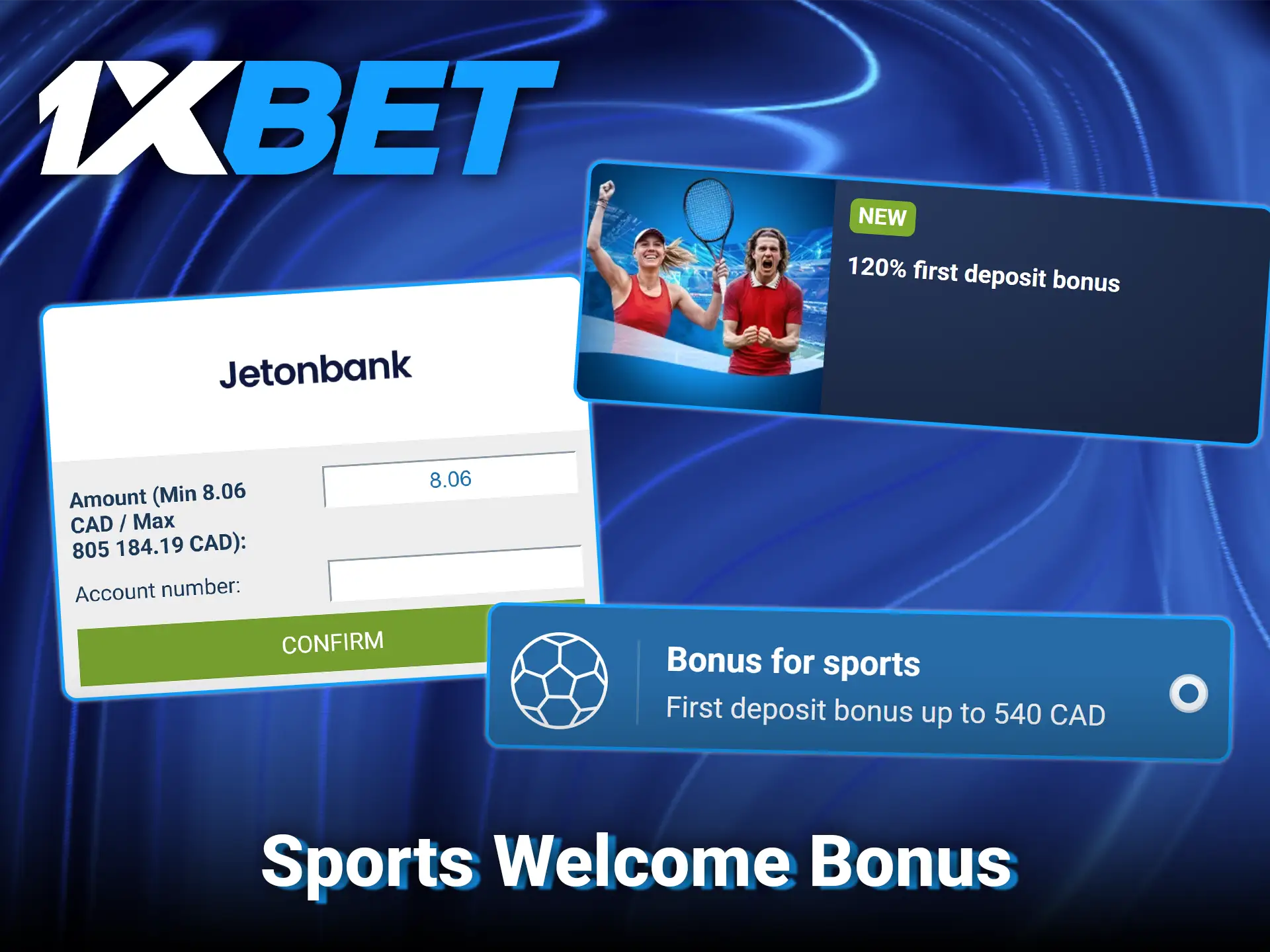 Use the welcome sports bonus when you make a deposit at 1xBet.