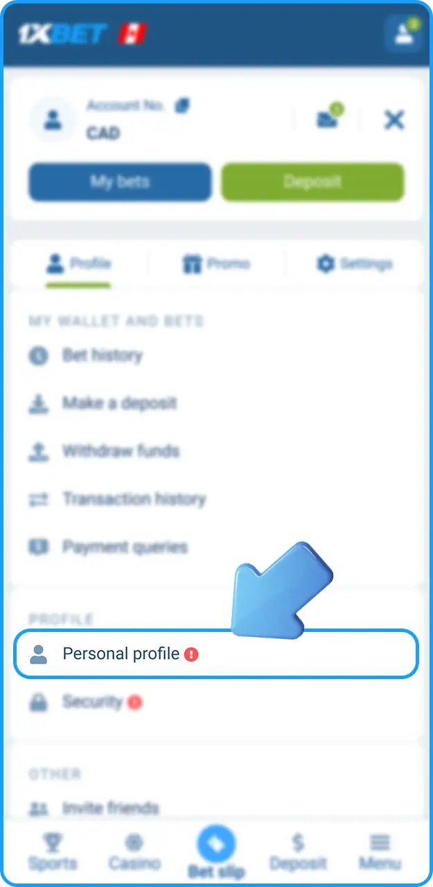 Verify your account to place bets on eSports at 1xBet.