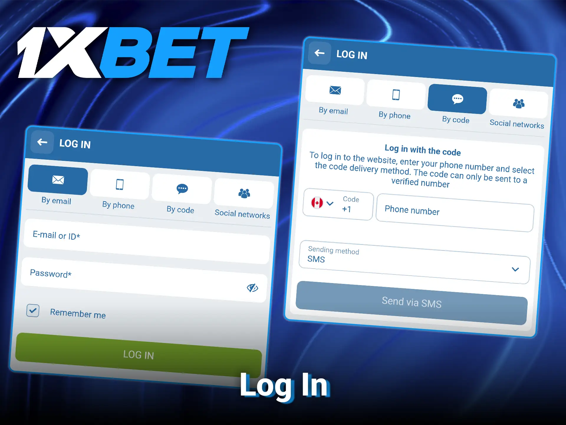 Access your account dashboard and log in at 1xBet.