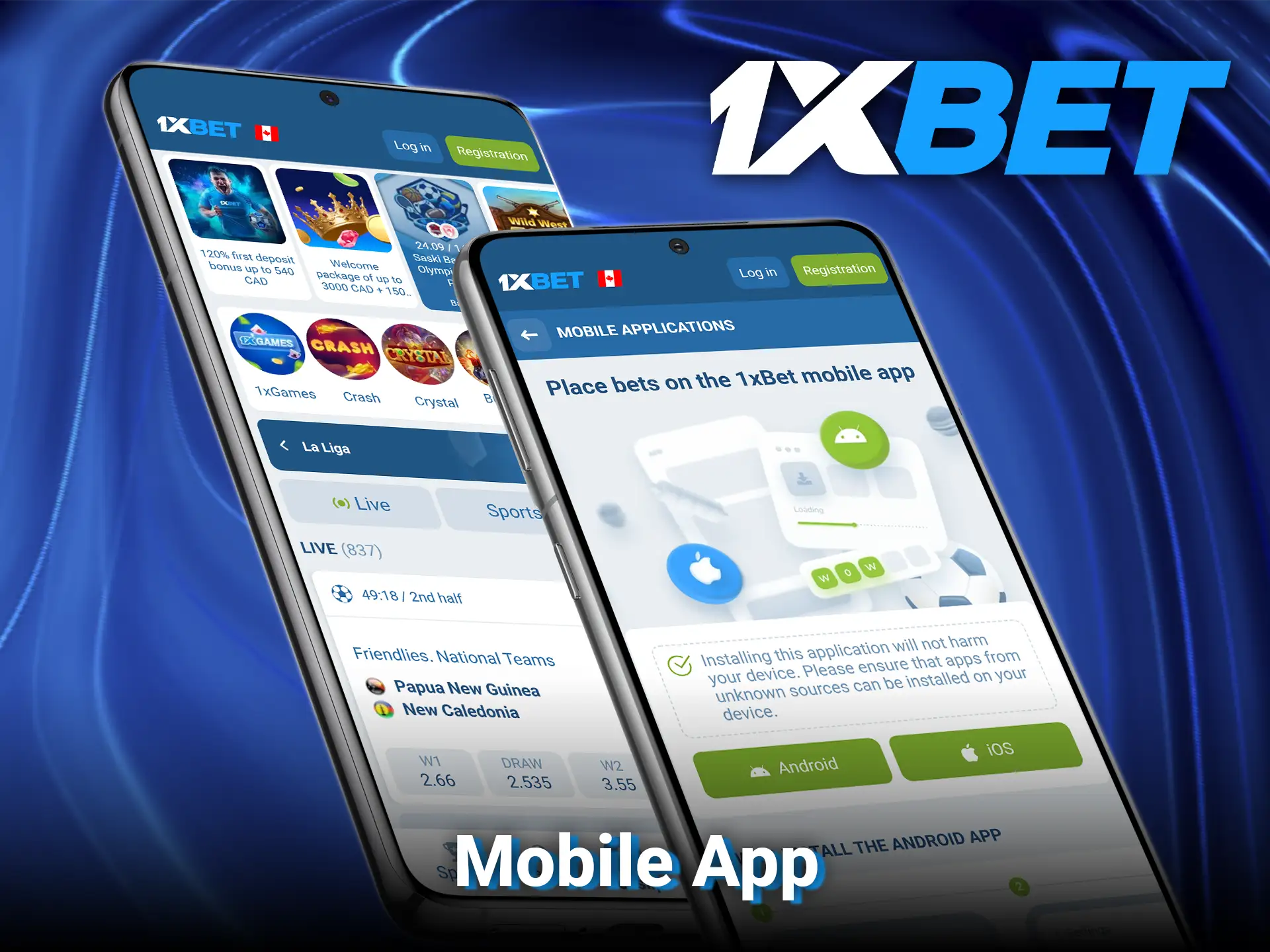 Download the convenient 1xBet app.