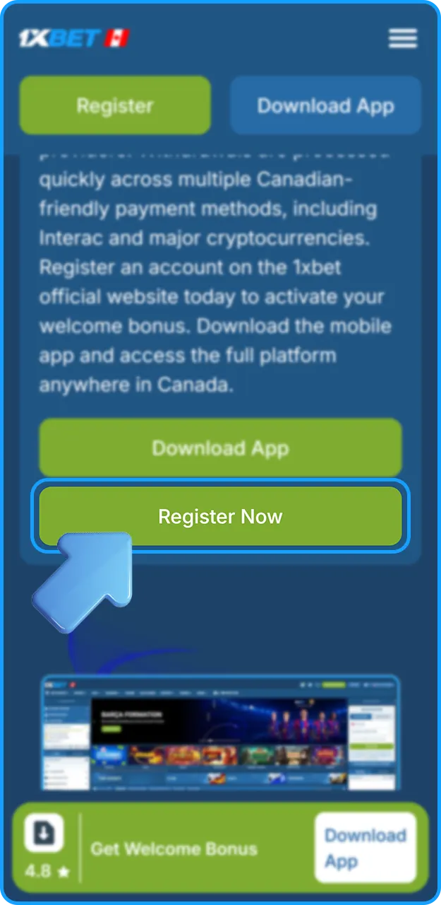 Create an account and join 1xBet.