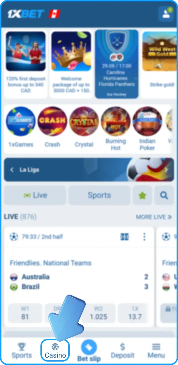 Start playing slot games at 1xBet.